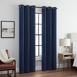 Eclipse Andover Rideaux occultants Thermiques à œillets tripleweave pour Chambre à Coucher (2 Panneaux), 106,7 x 137,2 cm, Bleu Marine