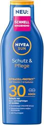NIVEA SUN skydd & Care sollotion SPF 30, vattentätt solskydd med vitamin C och hyaluron, snabbabsorberande solskyddsmedel för 48h fukt utan vit film (200 ml)