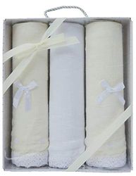 Duffi 5604-05 Baby Mousseline brodée 3 pièces 70 x 70 cm