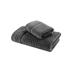 Caleffi Stripe Guest Towel, Cotton, Anthracite, Standard, 73859