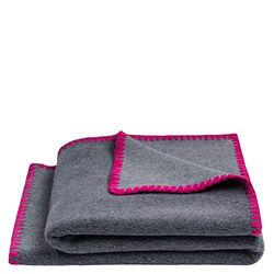 Soft-fleece babyfilt – polarfleece-smusfilt med mussel-virkestad – fluffig bebisfilt – 80 x 100 cm – från 'zoeppritz since 1828'