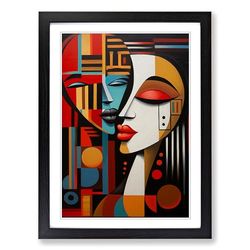 Lovers Constructivism Framed Wall Art Print, Ready to Hang Picture for Living Room Bedroom Home Office, Black A2 (48 x 66 cm)