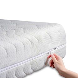 BONEX Comfortabele matrasovertrek voor matrassen in totale afmetingen 140 x 200 cm - 10-12 cm hoog - dubbele doek met Aloë Vera - geschikt voor mensen met een allergie - wasbaar op 60 graden
