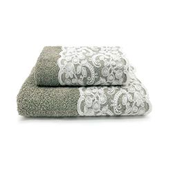 CREOLE Elsa 2 Bath Towels, Cotton, Green