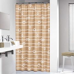 Sealskin Rope Shower Curtain, Polyester, Sand, 180 x 200 cm