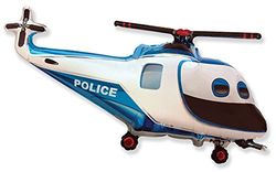 Ballonim® Elicottero della polizia, circa 80 cm, palloncini in pellicola, decorazione per feste di compleanno