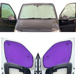 Window Blind Kit Compatible With Peugeot Bipper Tepee (Third Generation) (Years 2008-Date) (Front Set) With Backing Colour in Purple, Reversible