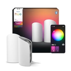 Philips Hue Play Smart Wall Washer Bianco, Tecnologia ColorCast, Luce bianca e colorata, Compatibile Bluetooth, Controllo vocale con Alexa, Apple Home & Google Assistant, pack da 2