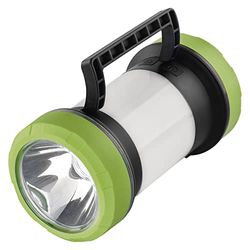 EMOS Torcia a LED ricaricabile, con 7 modalità di luce, lanterna da campeggio con funzione power bank, lampada a batteria, lampada da lavoro 350 lm, 260 m, cavo di ricarica USB-C incluso