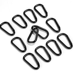 12 stycken karbinhakar små, små karbinhakar i järn, aluminiumlegering, lämplig för ryggsäckar, bälten etc mini karbinhake, svart