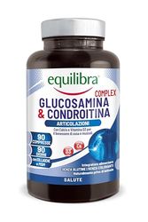 Equilibra Integratori Alimentari, Glucosamina & Condroitina Complex, Integratore a Base di Glucosamina e Condroitina, con MSM, Calcio, Zinco e Vitamina D3, Per le Articolazioni, 90 compresse