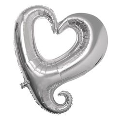 Rayher 87010606 Palloncino a Forma di Cuore, Argento, 21 x 13 x 2 cm, 6 Unità