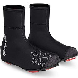 GripGrab Copriscarpe per Bici da Corsa MTB CX Termici Antivento Foderati in Pile Invernali Copri Scarpe Impermeabili, Ciclismo Unisex-Adulto, Nero, XXL