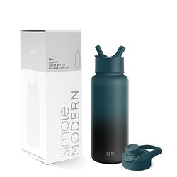 Simple Modern Borraccia Termica con Cannuccia e Tappo a Sorso | Bottiglia Acqua in Acciaio Inossidabile Isolato per Sport e Palestra | Summit | 950ml | Moonlight