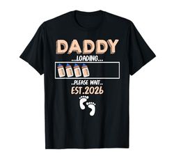 Papà Caricamento 2026 Si prega di attendere divertente famiglia Baby Reveal Maglietta