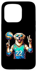 Volleyball Labrador Vibes Number 22 Fun Case for iPhone 15 Pro