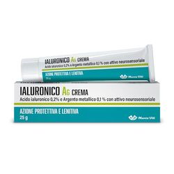Marco Viti - Ialuronico AG Crema, 25 g, Acido Ialuronico 0,2% e Argento Metallico 0,1%, Azione Protettiva e Antibatterica, Lenitiva e Calmante, Per Pelli Reattive, Zone Circostritte di Viso e Corpo