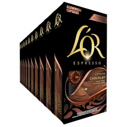 L'OR Flavours Espresso Cápsulas de Café Chocolate | Intensidad 8 | 100 Cápsulas Compatibles Nespresso (R)