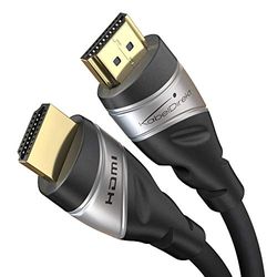 KabelDirekt – 8K HDMI 2.1 Ultra High Speed HDMI-kabel, gecertificeerd – 4m (48G, 8K@60Hz, nieuwste versie, officieel gecertificeerd voor perfecte kwaliteit, optimaal voor PS5/Xbox, zilver/zwart)