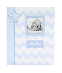 Lil' Peach Chevron Babybook Bleu