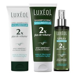 LUXEOL - Protocole Volumateur - Shampoing + Après-Shampoing + Spray - Double le Volume des Cheveux - Effet Immédiat(2) & Longue Durée(1) - Cliniquement Prouvé - 200 ml, 200 ml et 150 ml