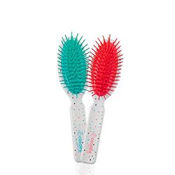Casalfe Spazzola pneumatica mini con innovazione plettri 360° senza spigoli - non si rompono i capelli, ideale per la borsa! Anche per bambin@s., 1
