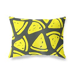 BonaMaison Jaune Fluo-Fumée Housse de Coussin Motif, Taie d'oreiller pour Lit Voiture Canapé Maison Salon Chambre, Décoration D'intérieur, 45x60 Cm - Conçu et Fabriqué en Turquie