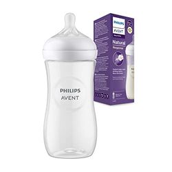 Philips Avent Natural Response-babyfles - Babymelkfles van 330 ml, BPA-vrij, voor baby's van 3 maanden en ouder (model SCY906/01)