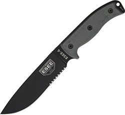 ESEE ES6SOD Outdoormesser | Bladlängd: 14,6 cm – handtag: Micarta-Model 6 Part Serrated-grön skal, flerfärgad