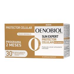 OENOBIOL - SUN EXPERT Pieles Sensibles DUO - Nueva fórmula concentrada en Extracto de Uva 100% origen vegetal - Bronceado intenso y radiante - Complemento alimenticio 60 cápsulas 2 meses