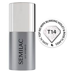 Semilac Vernis à ongles gels semi-permanents UV T14 Blinkendes Violett und Rosen 7ml
