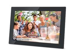 Muse Cornice portafoto digitale da 10,1 pollici con WiFi, slot per schede SD, touchscreen, micro USB e 8 GB di memoria interna, supporto app Frameo