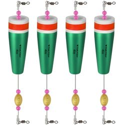 THKFISH Visdobbers dobbers vissen knallende kurk forel vlotter rig gewogen popping dobbers kurk forel drijvers voor vissen zout water 4 STKS GROEN 35g