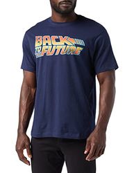 Back To The Future Delorean T-shirt para homem, Azul (Marinha Marinha), Pequeno