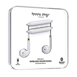 Happy Plugs 7622 Auriculares sem fios II Bluetooth sem fios com controlo remoto e microfone em linha tamanho único branco