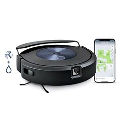 iRobot Roomba Combo j7, Robot Aspirapolvere Lavapavimenti, Mappatura Intelligente, Wi-Fi, Rilevamento Ostacoli, 2 Spazzole in Gomma Multi-Superficie, Programmabile con App e Assistente Vocale