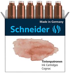 Schneider Pastell - Cartuchos de tinta para pluma estilográfica (6 unidades), color coñac