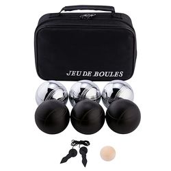Engelhart - 010207 - Set Boules, 6 Pezzi, Nero/Argento - Boules - Giochi da Giardino, Giochi all'aperto