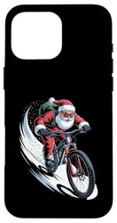 Santa Claus Mountain Bike Christmas MTB Xmas Case for iPhone 16 Pro Max