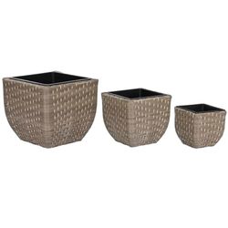 Home ESPRIT Set de Pots en polypropylène rotin 40 x 40 x 36 cm