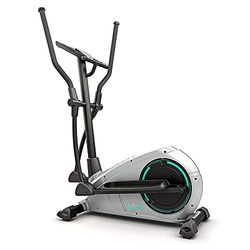 Bluefin Fitness CURV 2.0 Bicicletta Ellittica da Casa | Cross Trainer | Esercizi di Step | Air Walker | Compatta | Console Digitale LCD | Bluetooth | App Smartphone | Nero & Grigio Argento