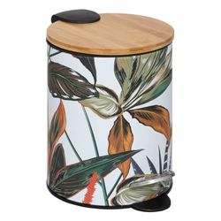 Five - Poubelle en métal et bambou Soft Close 3 L déco Palawan