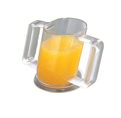 HOMECRAFT Handy Cup, 237 mL Capacity, Two Handled Transparent Cup, Reduces Spills, Reduces Head Tilt and Neck Movement, Drinking Aid, Hot and Cold Beverages, Disabled, Elderly, Limited Mobility, Dishwasher Safe