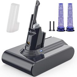 6500 mAh Batería para Dyson V7 SV11 Motorhead Animal Mattress Fluffy Trigger Car+Boat Absolute Aspiradora con 2 Filtros de Repuesto, 21,6 V