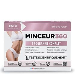 Eafit Minceur - MINCEUR 360 - Programme complet minceur - perte de poids rapide et efficace - Guarana -Chrome - Thé vert - Nopal - Draineur - Bruleur de graisse puissant - 120 comprimes