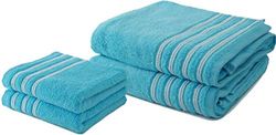 Le linge de Jules Set di 2 Asciugamani da Bagno 50 x 100 cm + 2 Teli da Bagno 100 x 150 cm, 100% Cotone, 550 g/m2