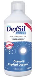 Dexsil Osteo+ - Complément Alimentaire pour Maintenir la Santé Osseuse - A Base de Silicium Organique Bio-activé, Calcium, Vitamine D - Solution Buvable - 1000 mL