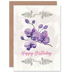 Wee Blue Coo CARD BIRTHDAY HAPPY FLOWER THEME GIFT
