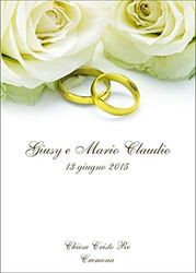 Libretti cerimonia matrimonio nozze personalizzati fiori e anelli 10 pz