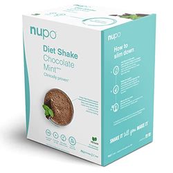 NUPO Diet Shake Cioccolato e Menta - Frullati dietetici premium per la gestione del peso I Frullato sostitutivo del pasto, clinicamente testato per il controllo del peso I 10 porzioni I Senza OGM